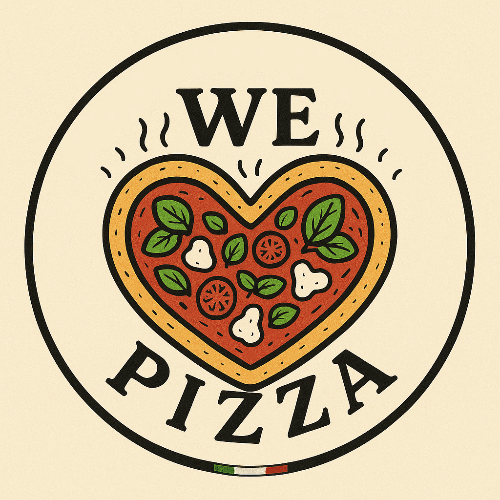LOGO ESTILIZADO WE LOVE PIZZA CHAPADO ( NO ITALIAN FLAVOR)